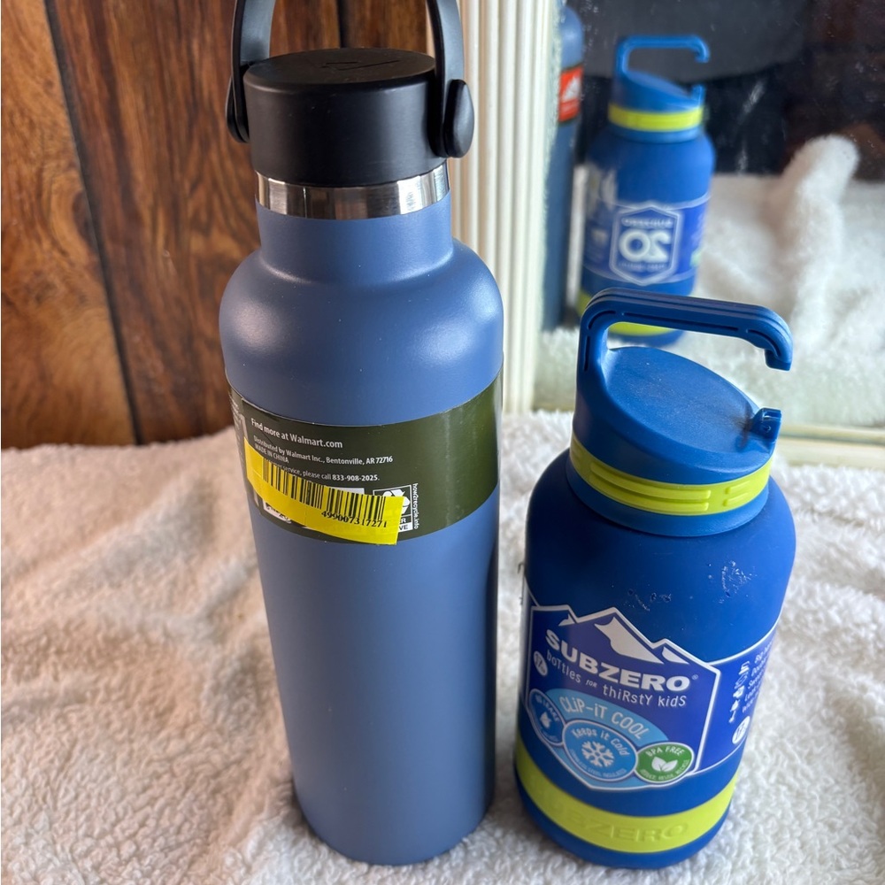 Lot of 2/1-Subzero Bottles 17 Oz. Clip-It Cool Dou Insulated+Ozak 24 Oz Bottle